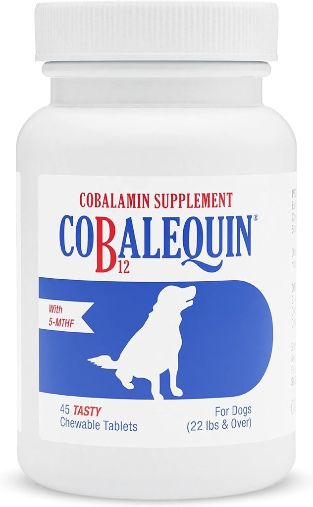 Nutramax Cobalequin B12 Supplement for Medium to Large Dogs, 45 Chewable Tablets, Hydrolyzed Chicken, 2.08 ounces