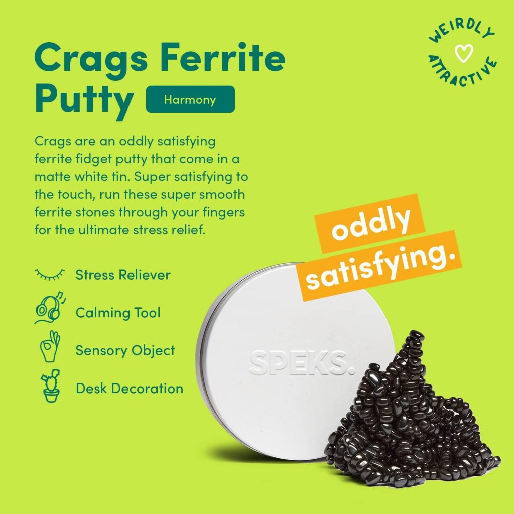 Speks Crags Ferrite Putty, Over 500 Ferrite Stones in a Matte Metal Tin, Seriously Satisfying Fidget Toys for Adults and Desk Toys for Office : Toys Games