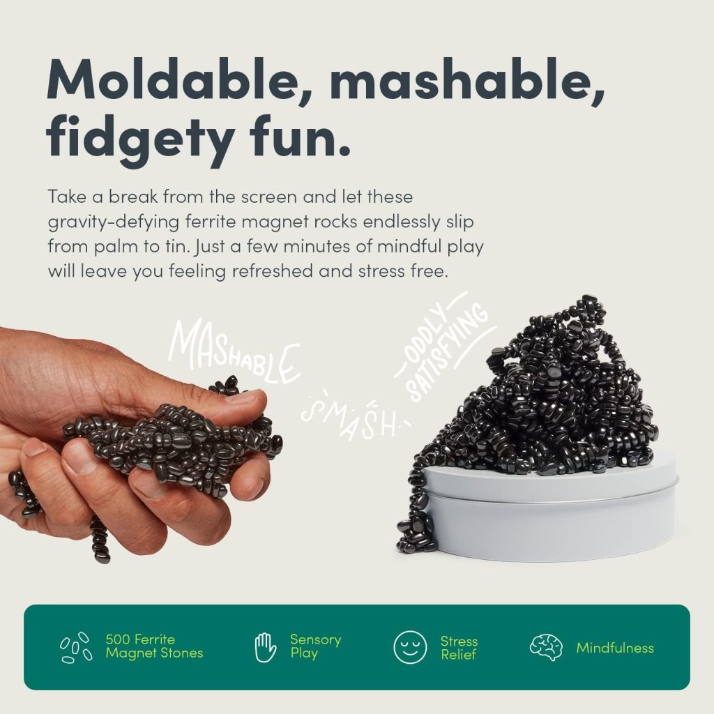 Speks Crags Ferrite Putty, Over 500 Ferrite Stones in a Matte Metal Tin, Seriously Satisfying Fidget Toys for Adults and Desk Toys for Office : Toys Games
