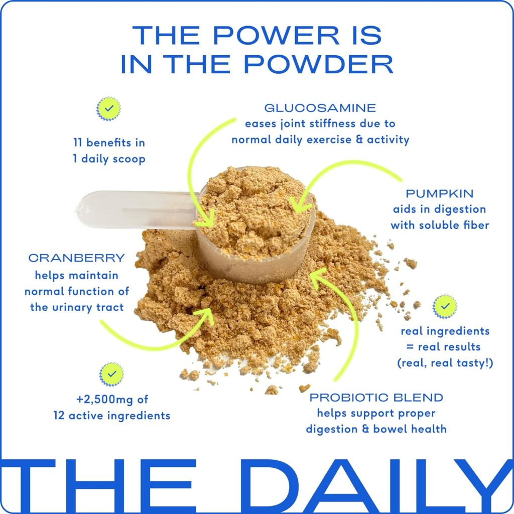 Native Pet The Daily Dog Supplement - 11 in 1 Dog Multivitamin - Tasty Scoop with Dog Vitamins and Supplements - Super Multi Vitamin for Dog Energy, Mobility, Skin Coat - 12 Active Ingredients 14 oz