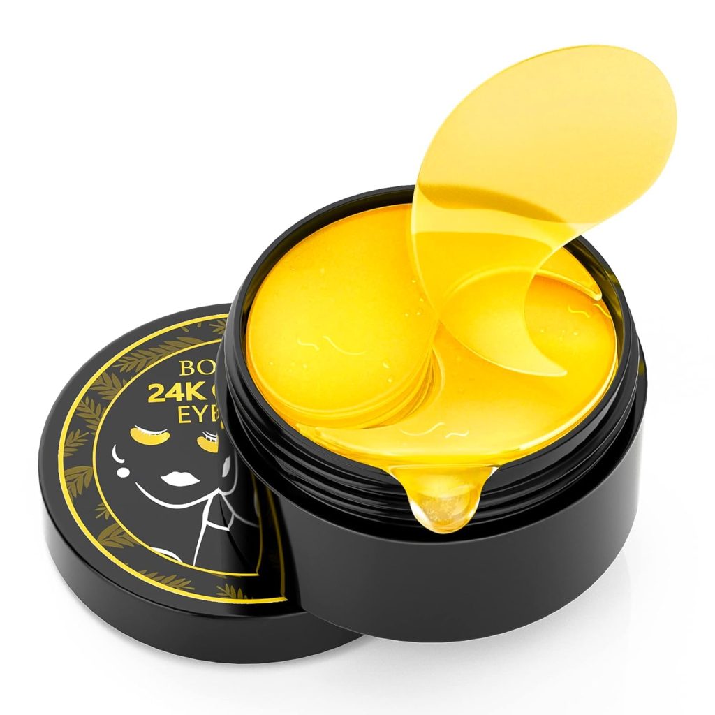 BOLOBRE Under Eye Patches - 24k Gold Collagen Eye Masks for Eye Care - 60 Pcs Eye Gels - Rejuvenating Treatment for Dark Cirlce, Puffiness, Refresh, Revitalizing, Travel, Wrinkles