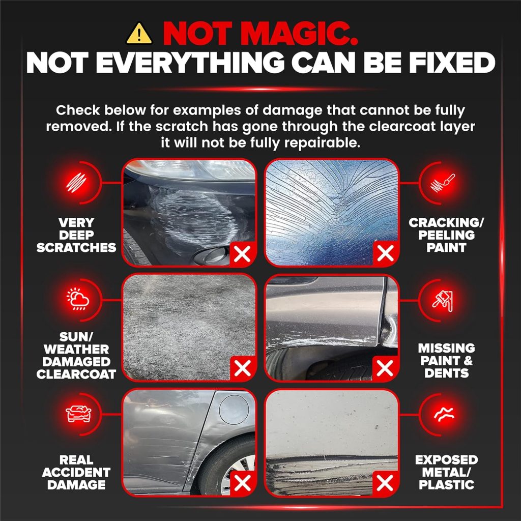 Carfidant Scratch and Swirl Remover Kit - Car Scratch Remover for Deep Scratches with Buffer Pad and Microfiber Towel, Scratch Remover for Vehicles Repair Paint Any Color - Rubbing Compound for Cars