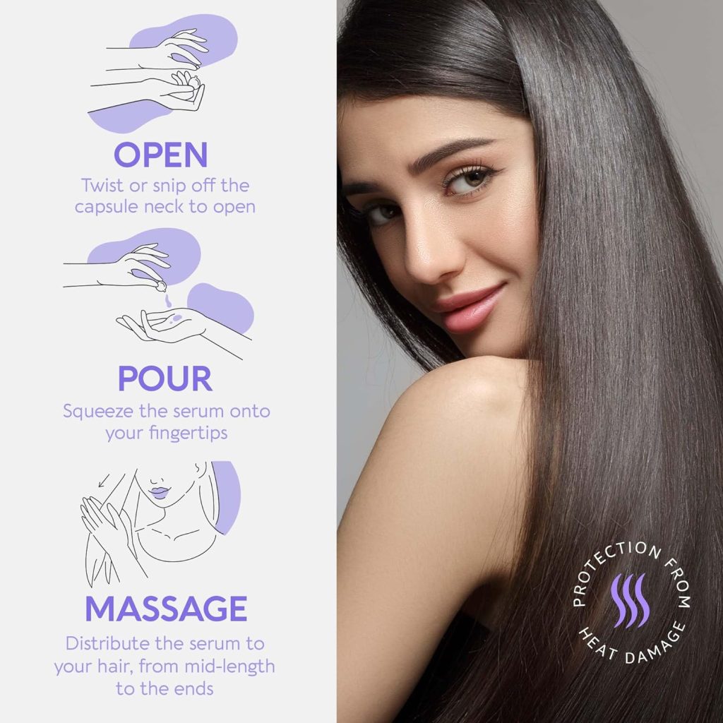 MAREE Hair Styling Oil - No Rinse Conditioner for Frizzy Dry Damaged Hair - Keratin Treatment with Argan, Jojoba Avocado Oils Vitamins A C E B5 - Leave-in Anti Frizz Hair Styling Oil - 30 Capsules
