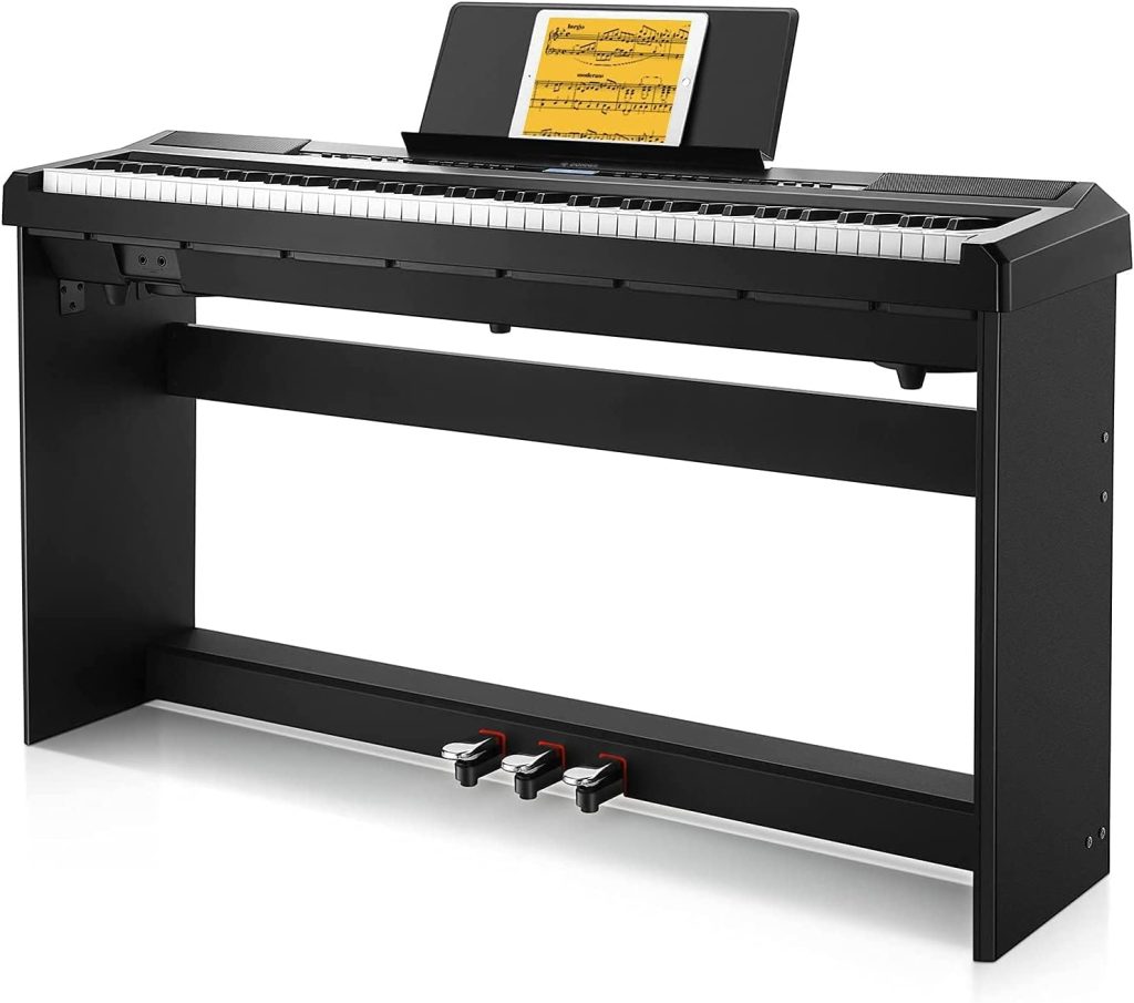 Donner DEP-20 Beginner Digital Piano 88 Key Full Size Weighted Keyboard, Portable Electric Piano with Sustain Pedal, Power Supply