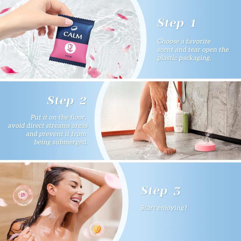 TranquilBliss Shower Steamers 6 Count, Christmas Gifts Stocking Stuffers for Women, Shower Bombs, Self-Care Relaxation Birthday Gifts for Women