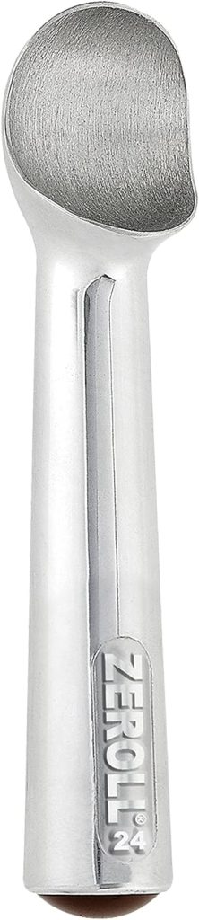 Zeroll Original Ice Cream Scoop with Unique Liquid Filled Heat Conductive Handle Simple One Piece Aluminum Design Easy Release Made in USA, Ounce, Silver