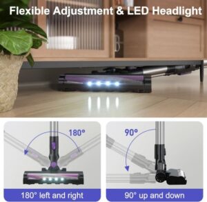 PRETTYCARELIFE Cordless Vacuum Cleaner, 6 in 1 Lightweight Stick Vacuum