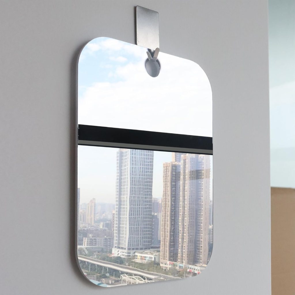 canhard Shower Mirror Fogless for Shaving Mirror Shaving Fogless Mirror for Shower,8x6 Inch,Anti Fog Suction Fogless Shower for Men Fog Free No Fog Mirrors Wall Hanging,Handheld Camping Unbreakable
