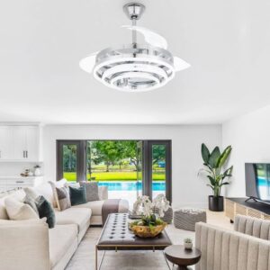 42 Inch Modern Retractable Ceiling Fan